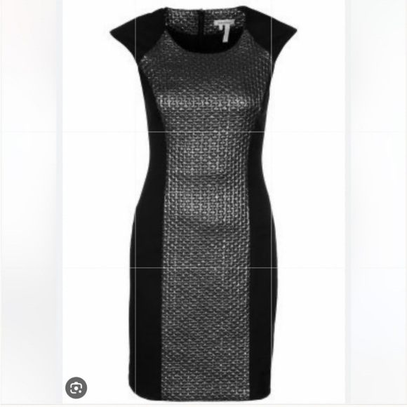 Manoukian BLACK SILVER Metallic Cocktail Party dress. SZ small - Picture 1 of 6